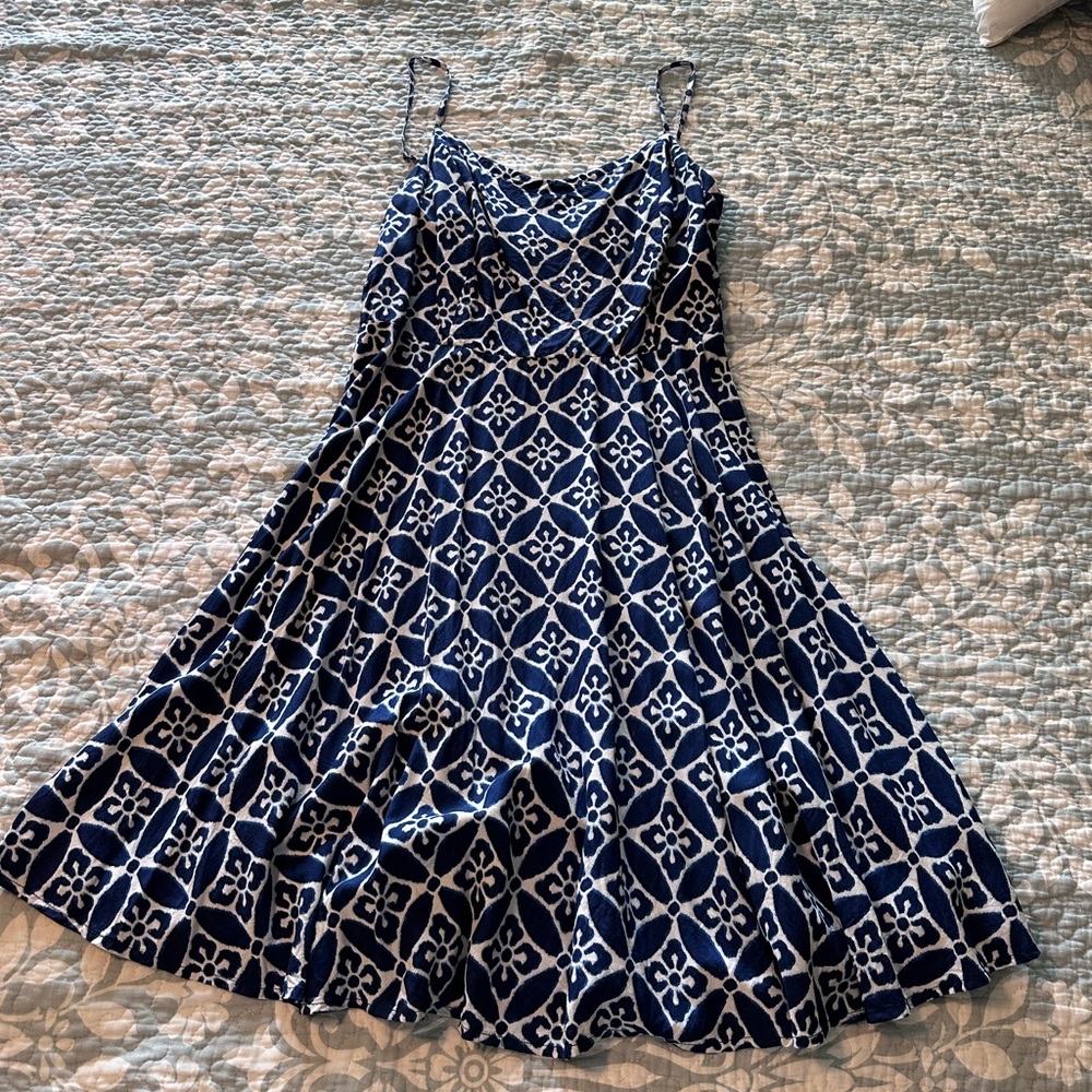 Blue and White Spaghetti Strap Sundress